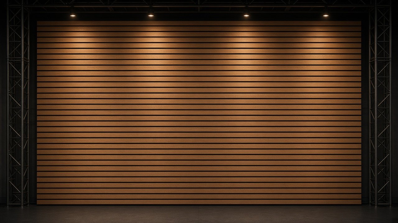 Scenic slat wall rendering